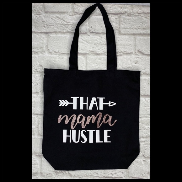 Hand Crafted Handbags - “That mama hustle” Canvas tote bag